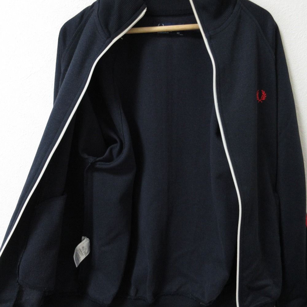 美品✨フレッドペリー トラックジャケット ネイビー系 ロゴ刺繍 袖