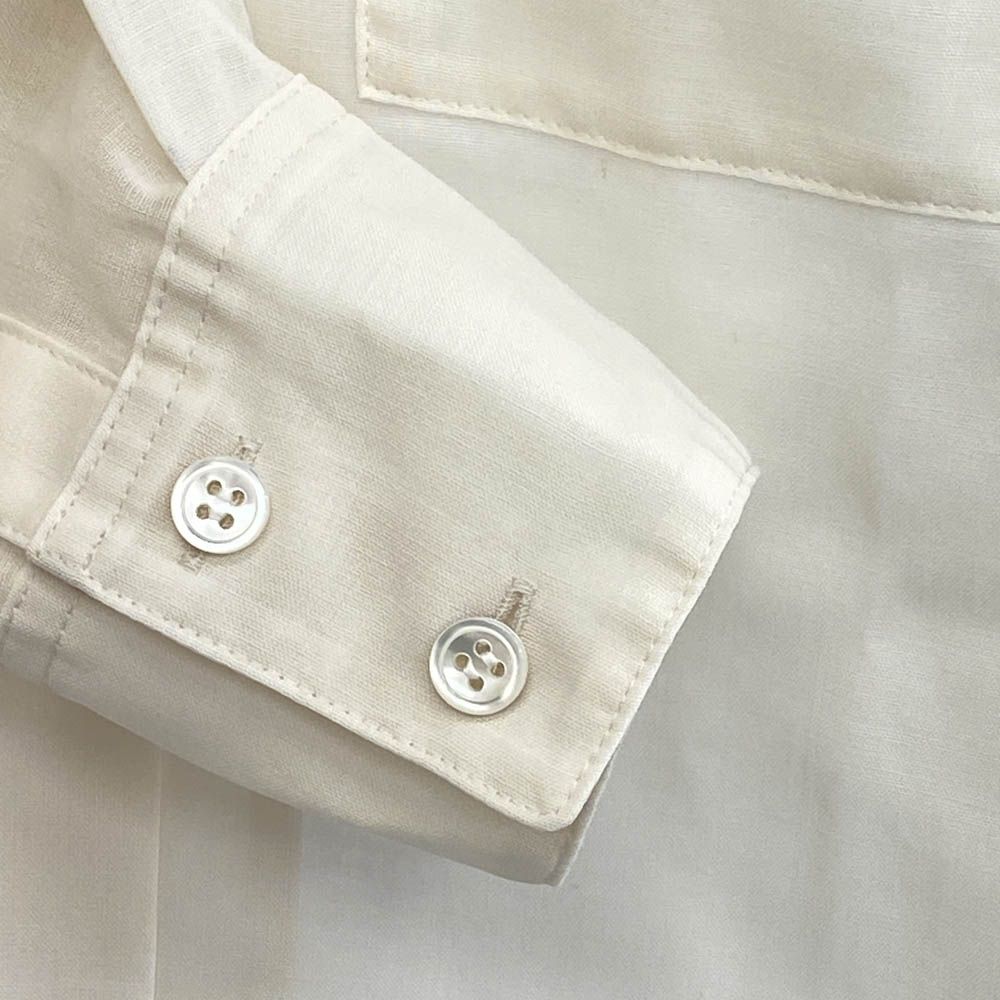 未使用級✨セオリー　長袖シャツ　Theory◆オフホワイト　Shirt theory セオリー オープンカラー ポリエステル混 ウール 長袖
