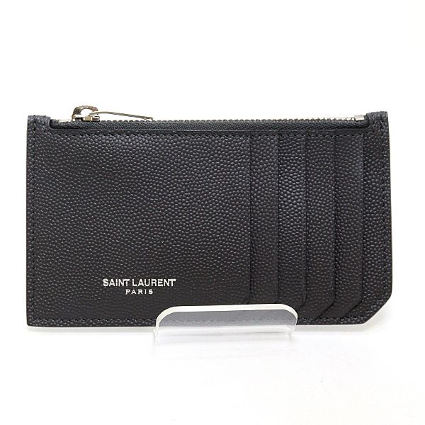 サンローラン SAINT LAURENT ジップカードケース 346104 ケース レザー ダークグレー【中古】Sランク サンローラン SAINT LAURENT ジップカードケース 346104 コインケース