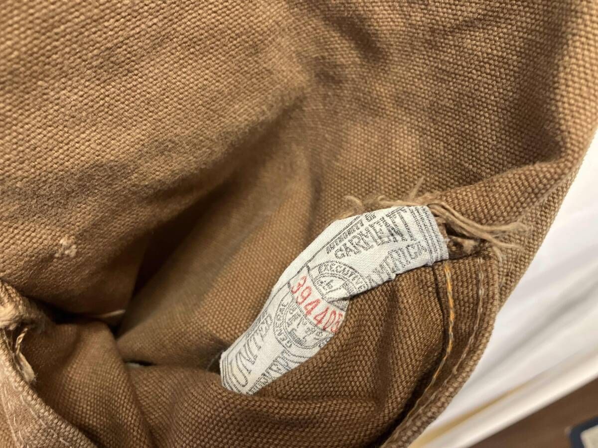 60s Carhartt overall カーハート オーバーオール ダック生地 Cボタン Cロゴタグ ブラウン 