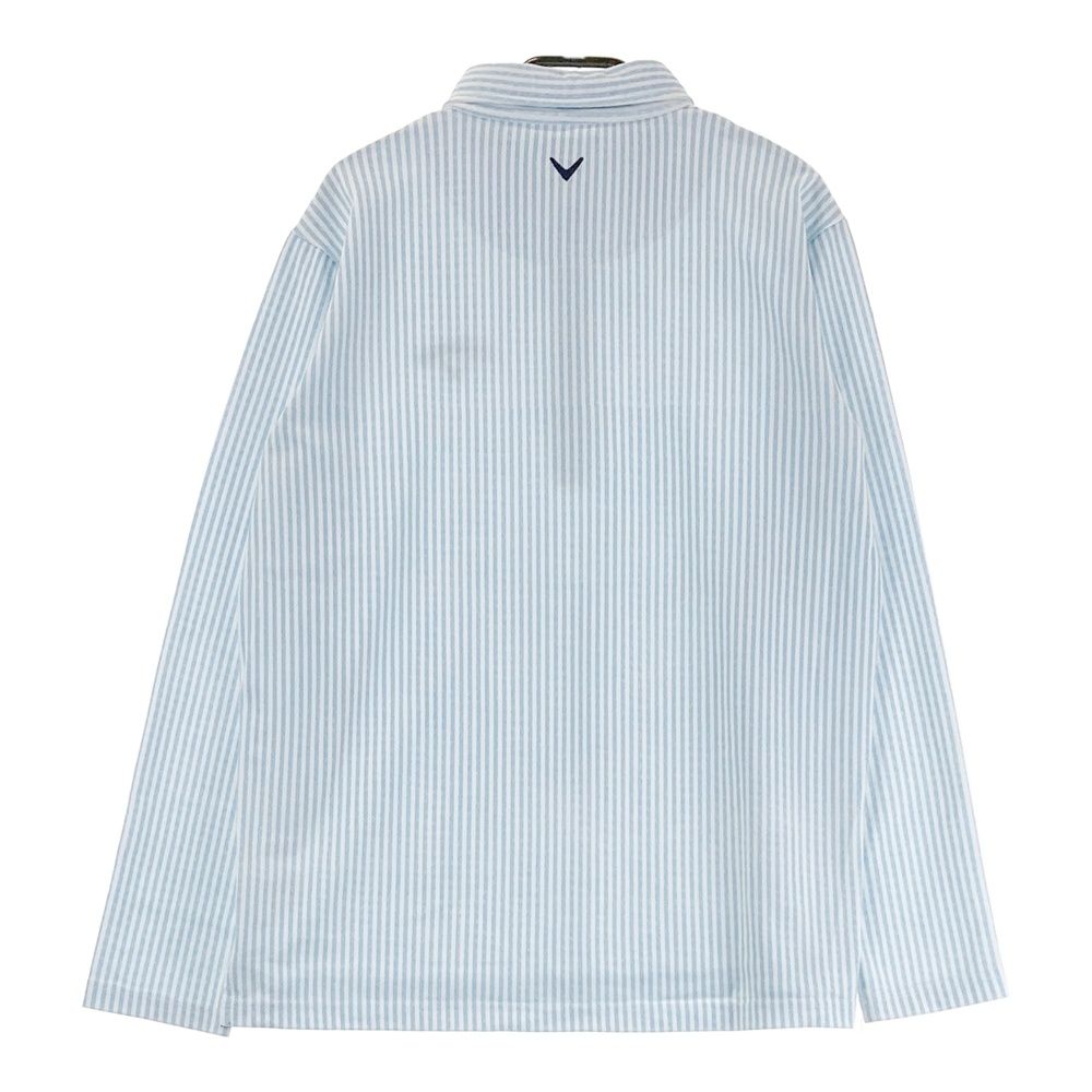 大人気のCallaway 水色 ストライプ ポロシャツ Callaway（キャロウェイ） ストライププリント 半袖ポロシャツ +