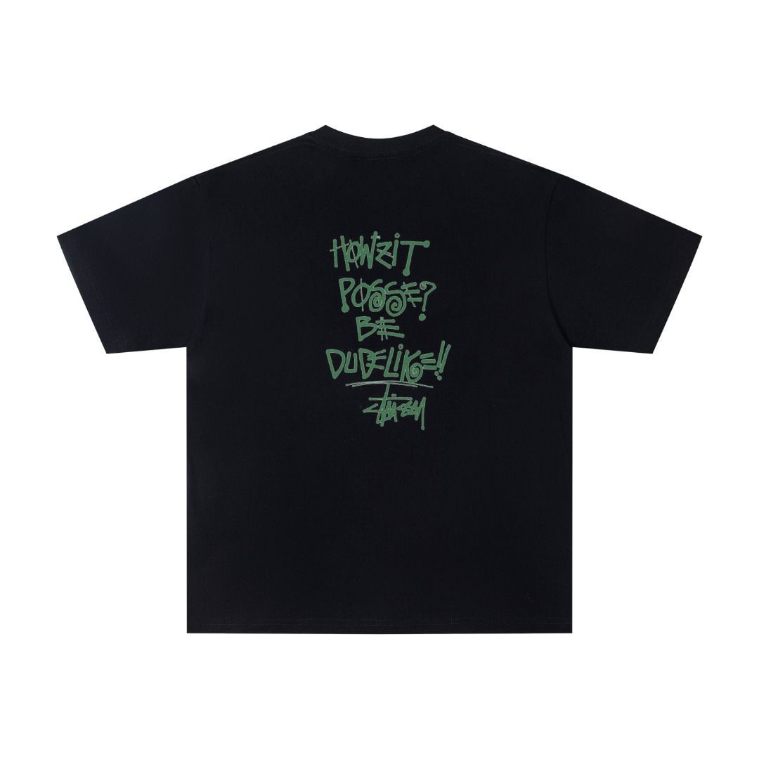 ステューシー stussy バックプリント カラフル ブラック Tシャツ S ステューシー stussy バックプリント カラフル ブラック Tシャツ S