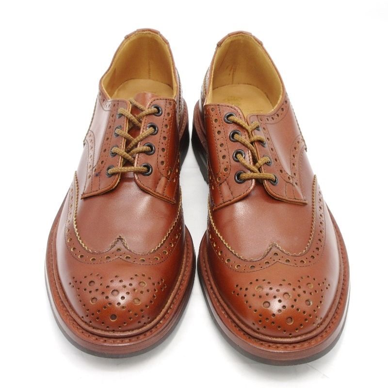 未使用 Tricker's トリッカーズ UK9 ウィングチップ M5633 BOURTON ダービーブローグシューズ バートン マロンアンティーク 70015612