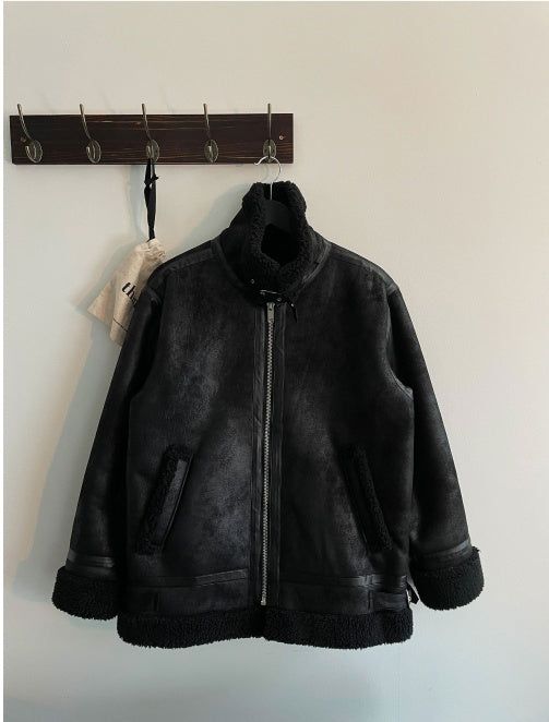 cosyharu ムートンジャケット COSYHARU公式] マンハッタン ブラック ムートン ムートン アウター