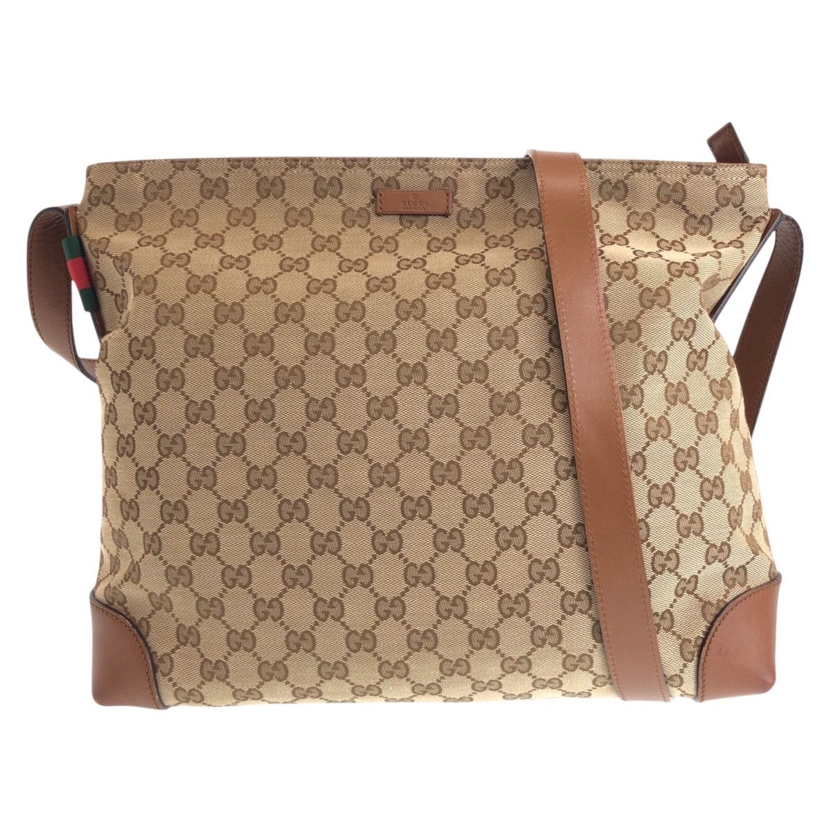 美品 GUCCI グッチ シェリーライン ベージュ ブラウン GGキャンバス 