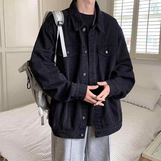 種類10：XL/A：XHFS-7 ブラック メンズ ファッション 服 用 オシャレ シンプル 大人 かっこいい ストリート 夏コーデ トップス シャツ  アメリカン デニム ジャケット ワーク ウェア カジュアル 