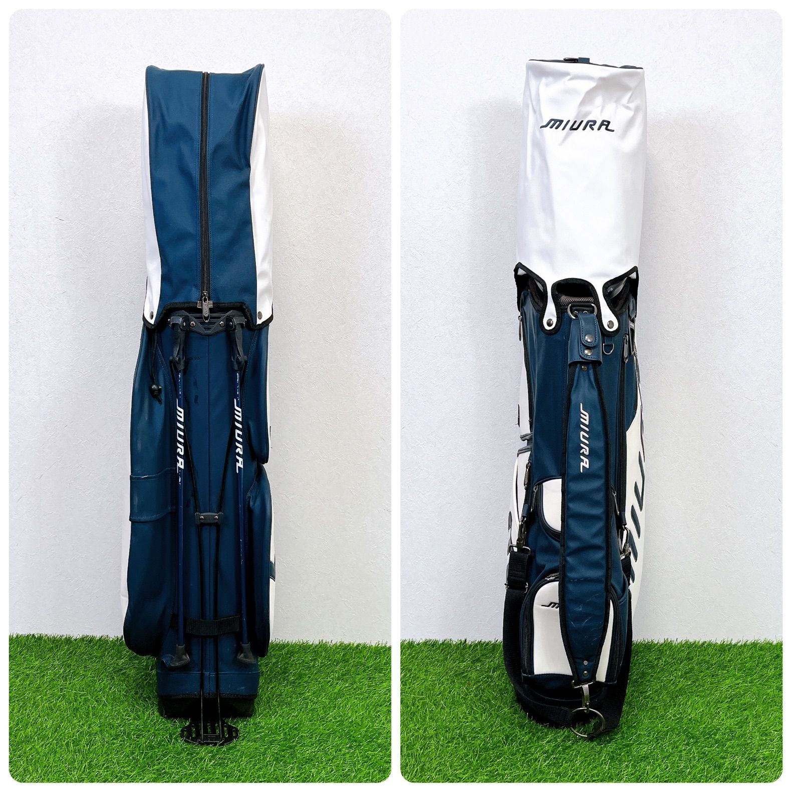 三浦技研　ミウラ　MIURA SG-302 スタンド式　キャディバッグ 三浦技研 ミウラ MIURA SG-302 スタンド式 キャディバッグ ネイビー