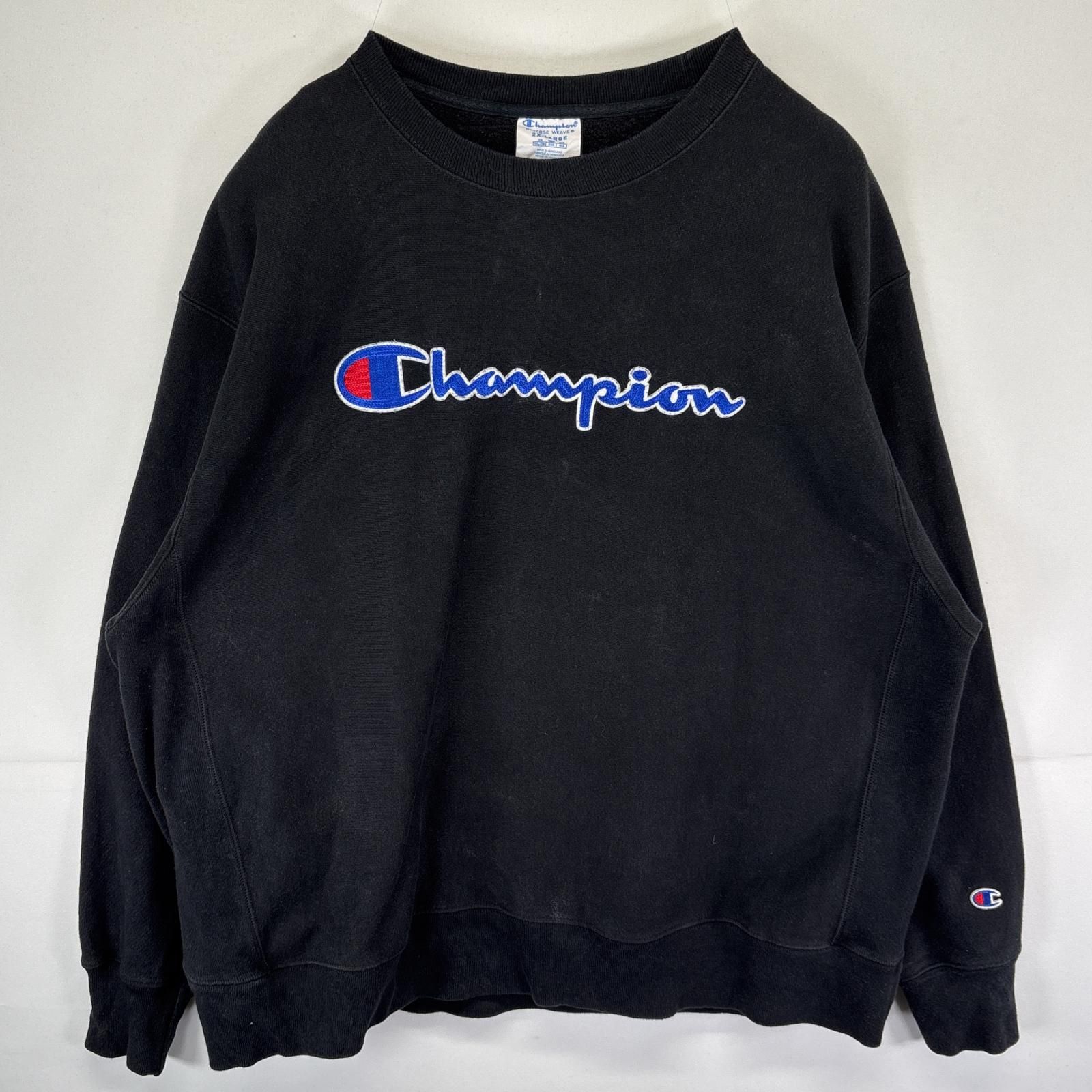CHAMPION チャンピオン リバースウィーブ CRKD スウェット 古着 黒 チャンピオン リバースウィーブ 黒 ブラック トレーナー ロゴ