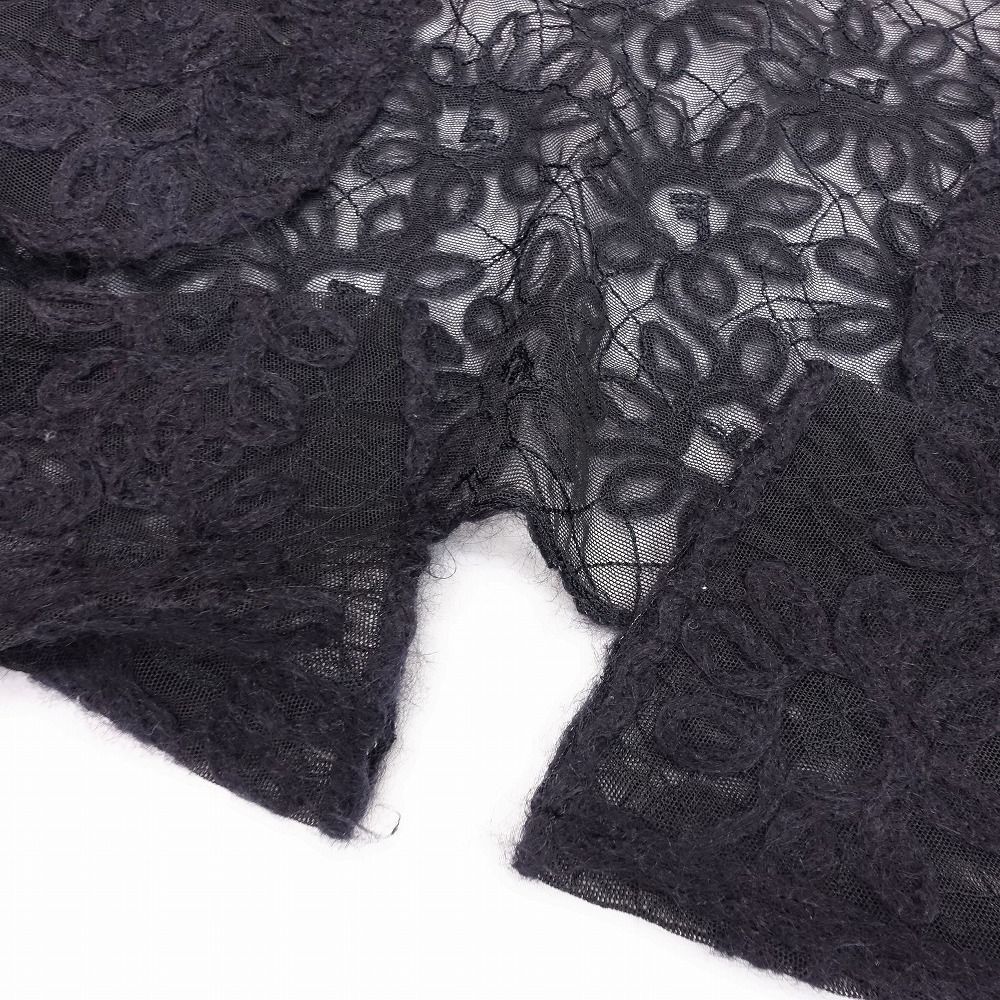 フォクシー FOXEY BOUTIQUE レース メッシュ チュール ボレロ カーディガン スーパーキッドモヘヤ サイズ38 S 黒 レディース 【中古】 フォクシー FOXEY BOUTIQUE レース メッシュ チュール ボレロ