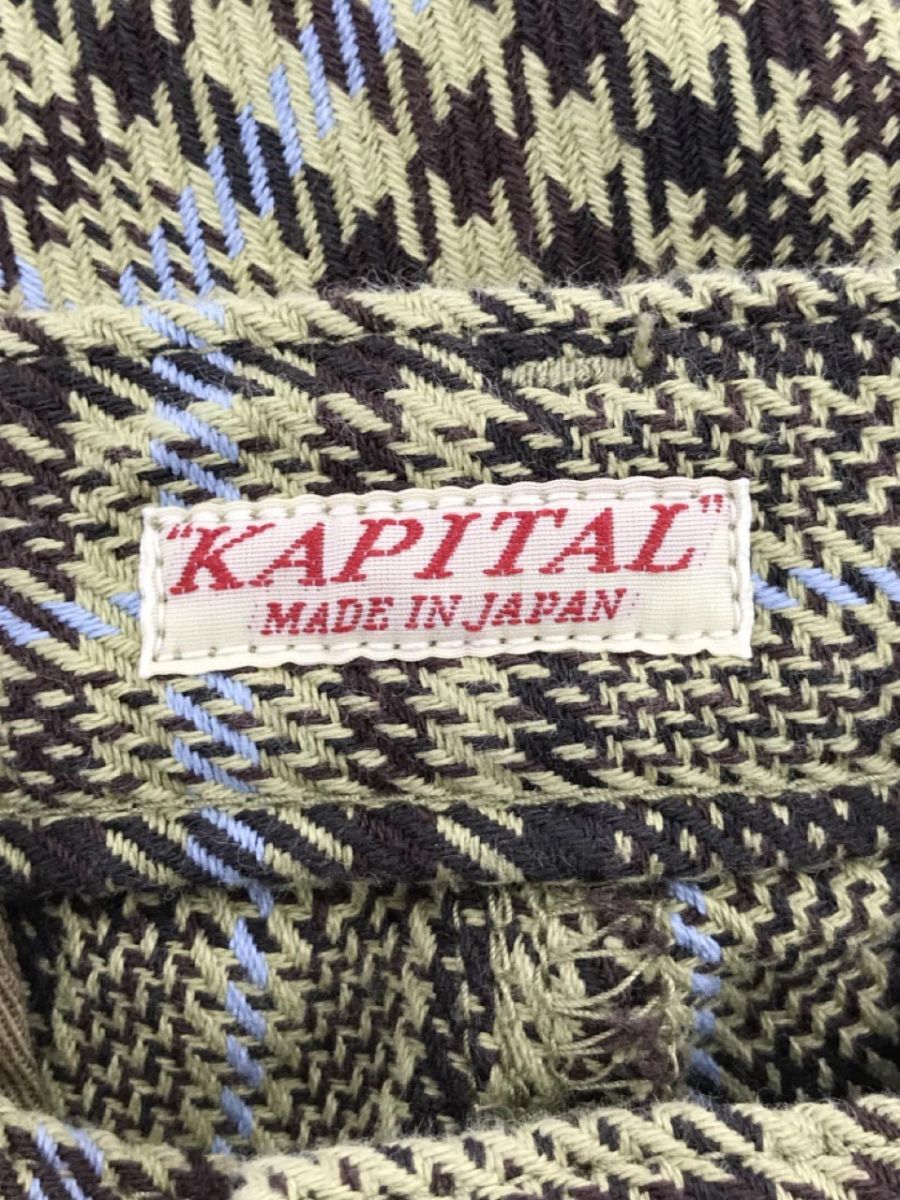 KAPITAL キャピタル チェック フレア パンツ size0/グリーン系 
