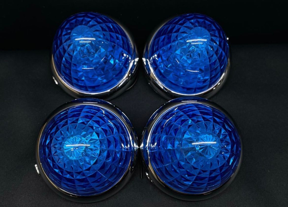 CE-165　ヤック　超流星マーカー　ブルー　青　４個　レトロ　デコトラ　アート　LEDマーカーランプ　樹脂レンズ　12V24V共用　トラックショップASC