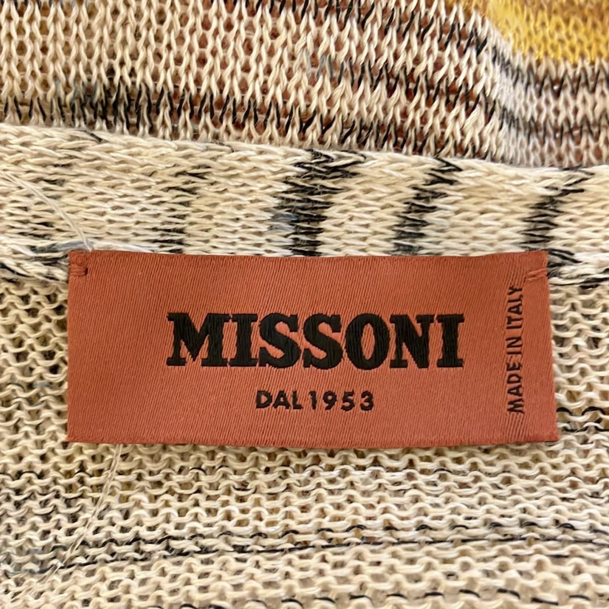 MISSONI - MISSONI(ミッソーニ) カーディガン サイズ42 M レディース - アイボリー×ピンク×マルチ 長袖/ロング丈 MISSONI(ミッソーニ) カーディガン サイズ42 M レディース