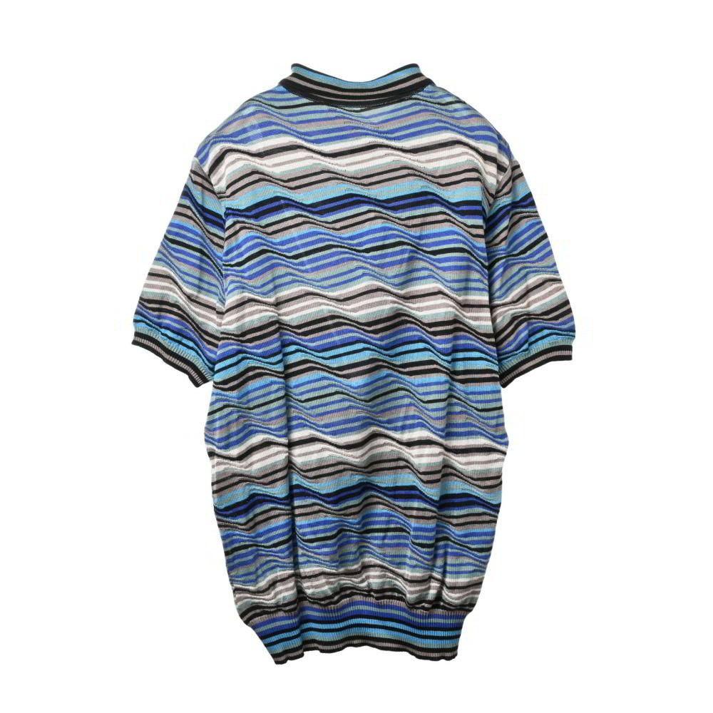 MISSONI SPORT ニット ポロシャツ MISSONI ミッソーニ 半袖 ポロシャツ ニット イタリア製 総柄