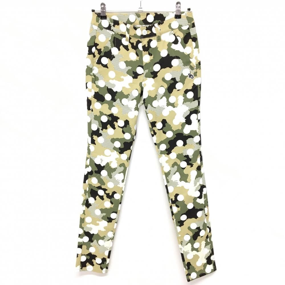 新品】パーリーゲイツ パンツ カーキ×白 カモフラ調 迷彩 ドット ロゴ