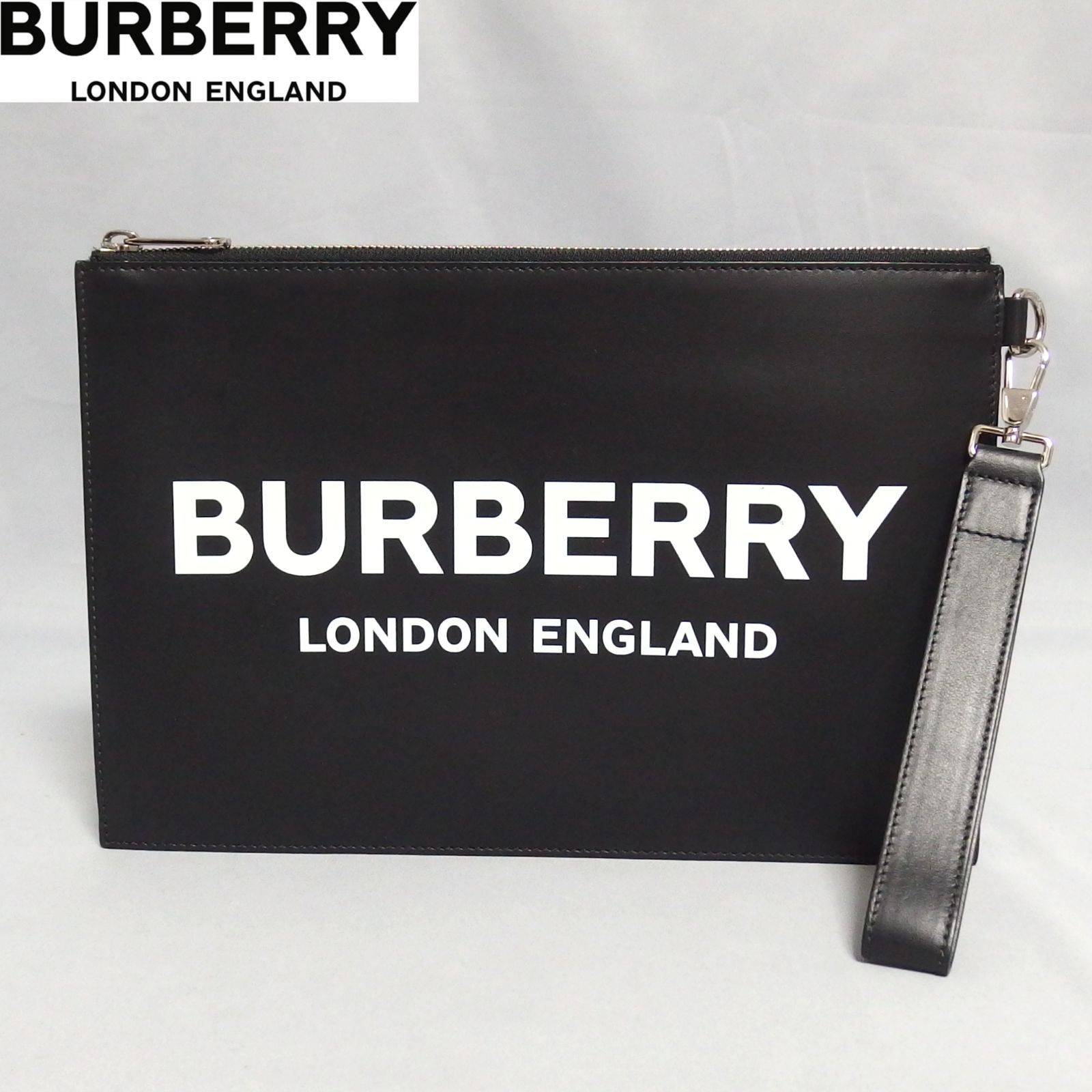 トラディショナルウェザーウェア　 レインブーツ　ブラック　24.5cm 美品☆BURBERRY LONDON ロゴ レザー クラッチバッグ 黒 セカンド