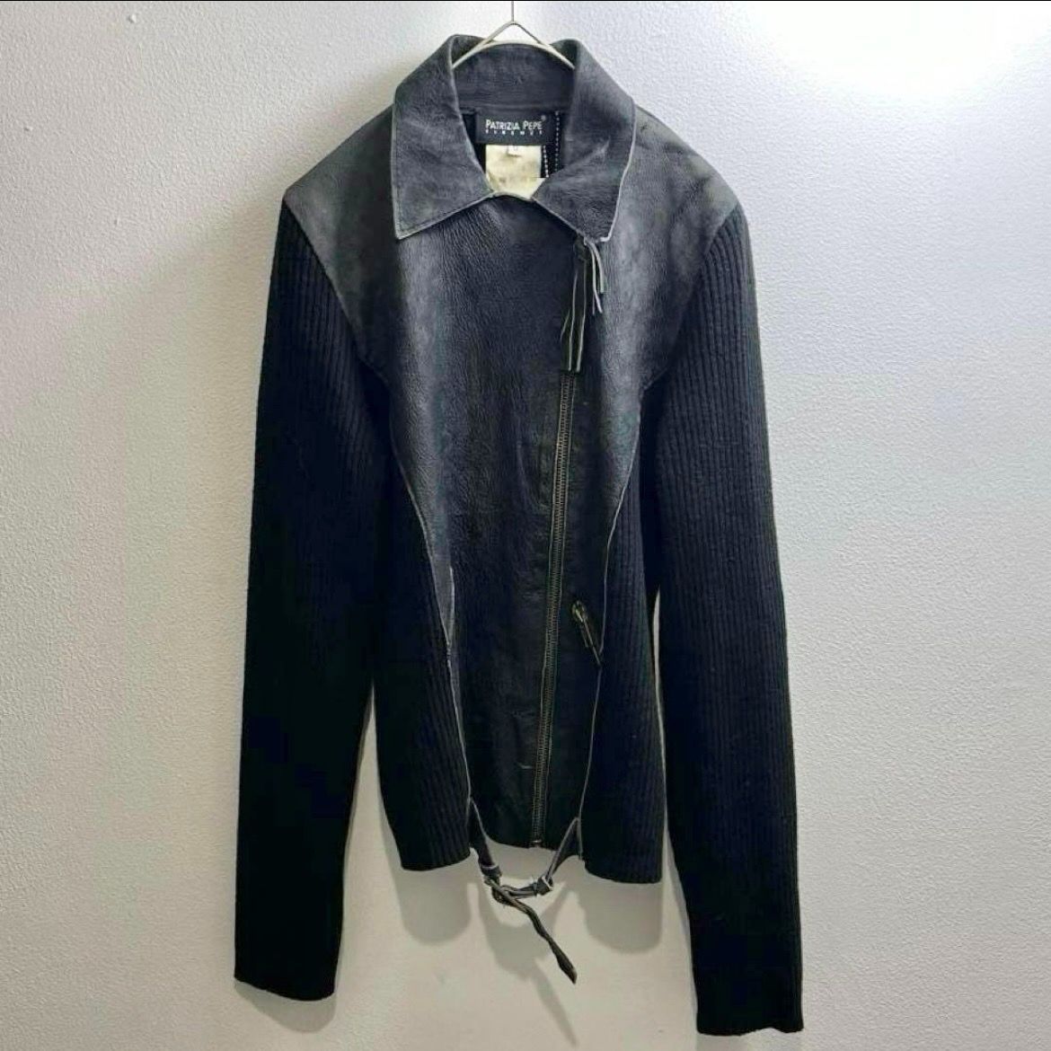 .イタリア製 00s ヴィンテージ ニット ライダース リブニット ヨーロッパ