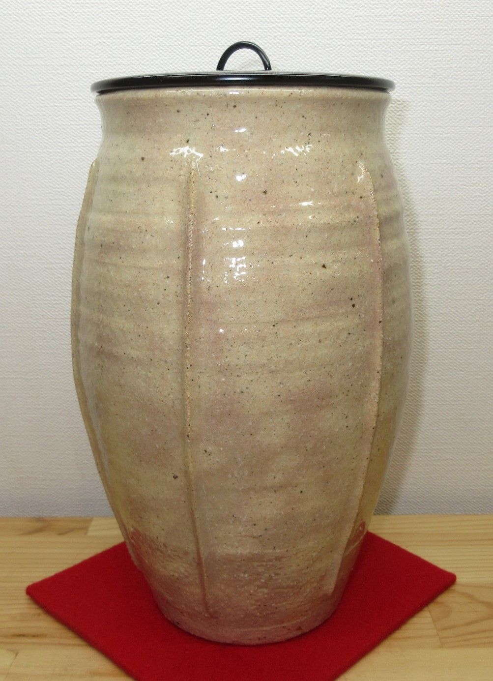 逢絢亭】茶道具 水指 美濃焼 織部釉 砂金袋 裏千家書付 加藤光右衛門