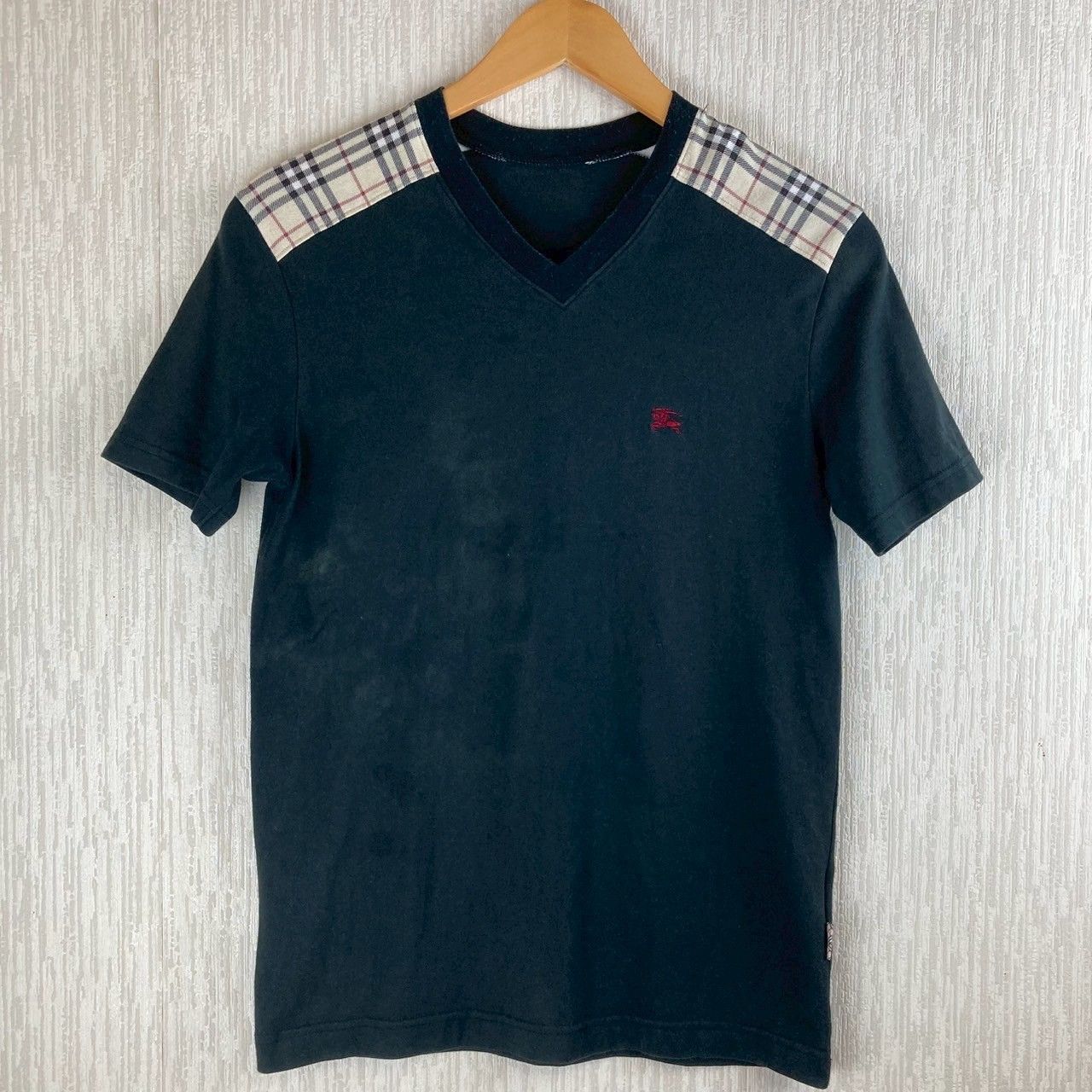 バーバリーロンドン☆デカロゴ　半袖Tシャツ　ブラック　ノバチェック　XL バーバリーロンドン ノバチェック ブランドロゴ 半袖Tシャツ Mサイズ