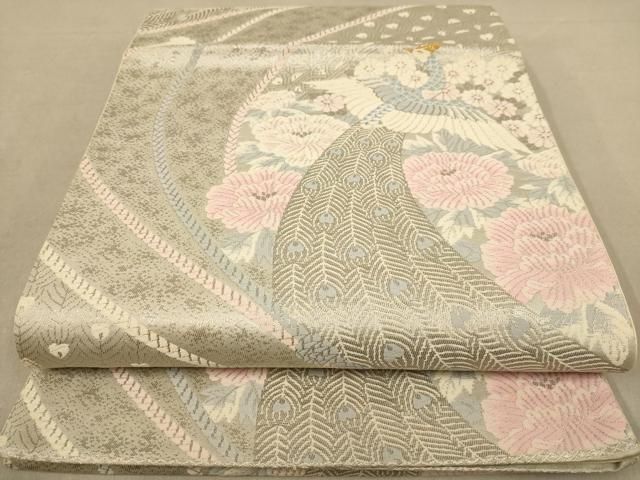 作り袋帯　付帯　唐織 楽天市場】【Prices down2】唐織袋帯 「生成り色地 桐竹文」 錦
