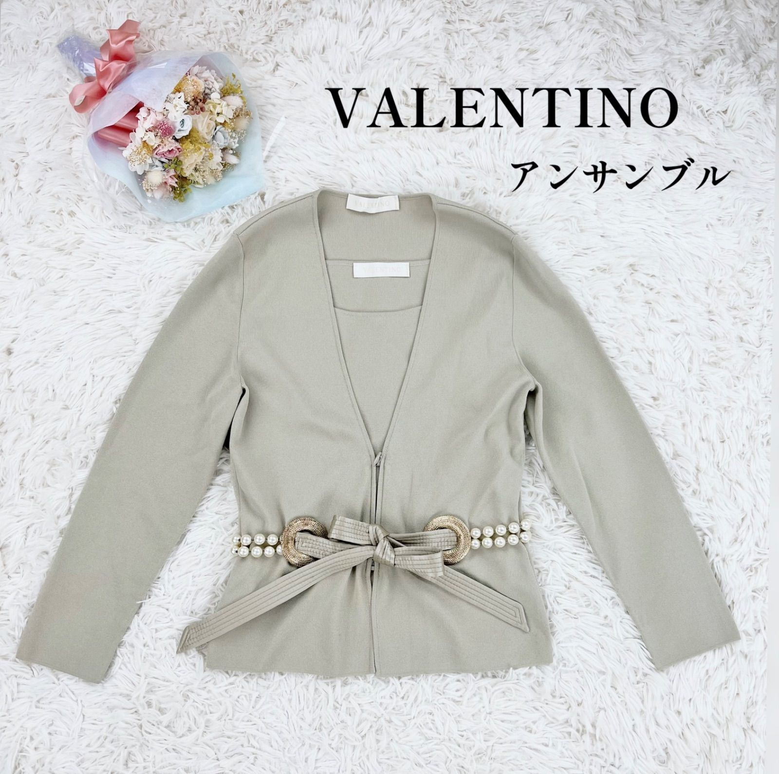 VALENTINO アンサンブル パール×ゴールド装飾 ベルト - メルカリ