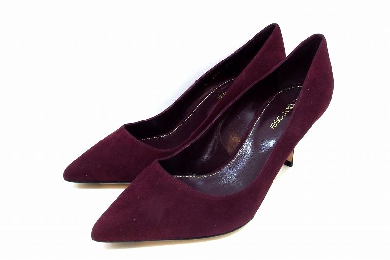 225395 Sergio Rossi セルジオロッシ ポインテッドトゥ スエード ヒール パンプス 約23.5ｃｍ 37