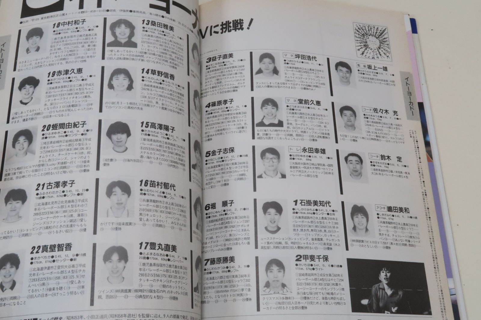 月刊バレーボール'90チームの顔/第23回日本リーグ&第21回実業団
