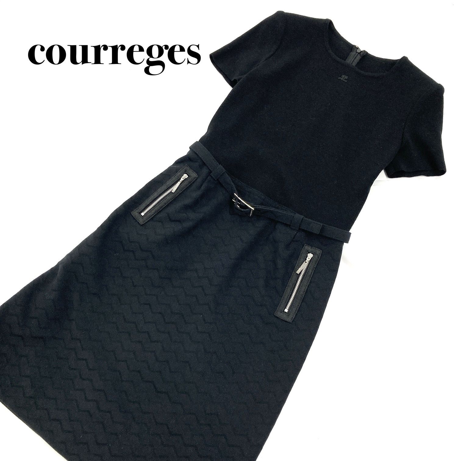 courreges クレージュ ワンピース ブラック 9サイズ レディース ニット  