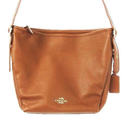 COACH コーチ レザー ショルダーバッグ キャメル ライトブラウン 9333