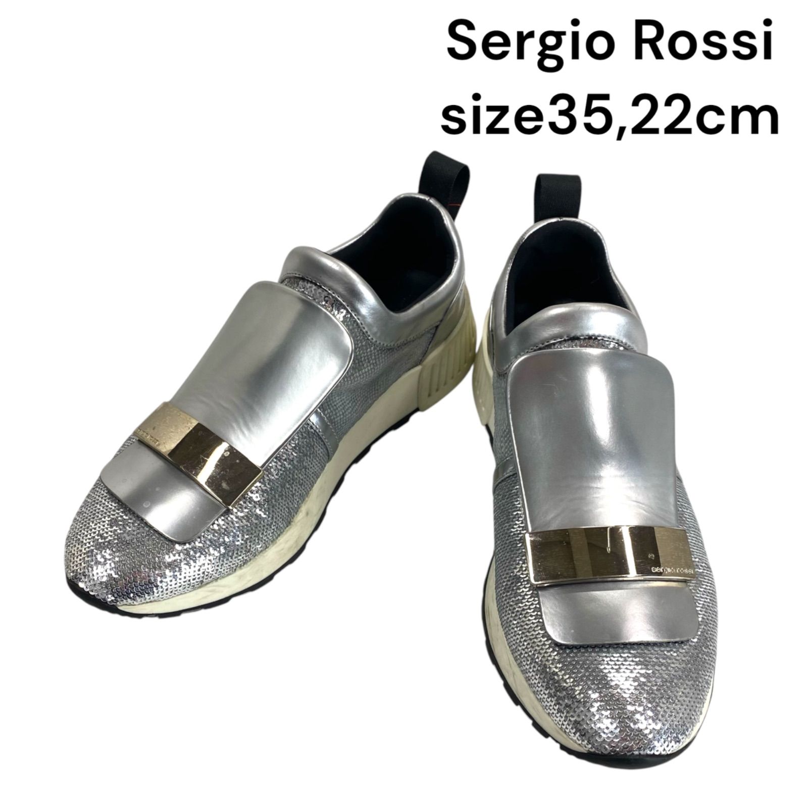 sergio rossi セルジオロッシ sr1 シルバー 美品 【公式通販】