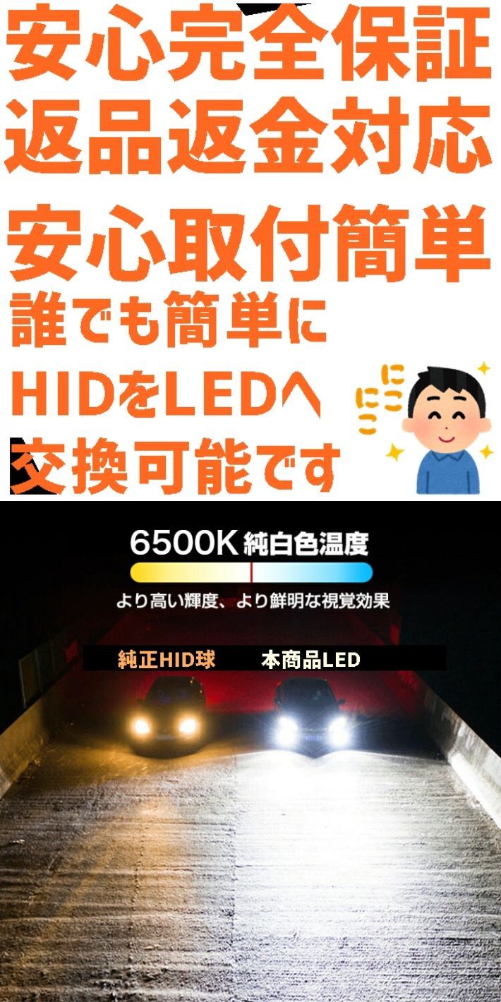 D4 業界初 純正HIDを完全無加工でLEDへ ルクラ L455F L465F H22.4 ～ HID D4R 装着車用 安心の車種別設定6500K