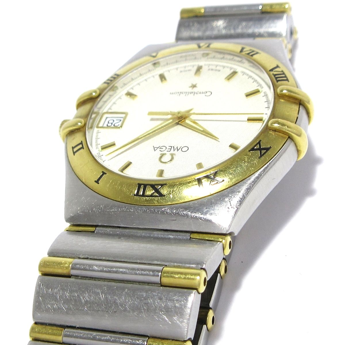 ☆値下 オメガ OMEGA コンステレーション コンビ SS/YG メンズ クオーツ 中古 ☆ 訳あり大特価 オメガ OMEGA コンステレーションデイト コンビモデル