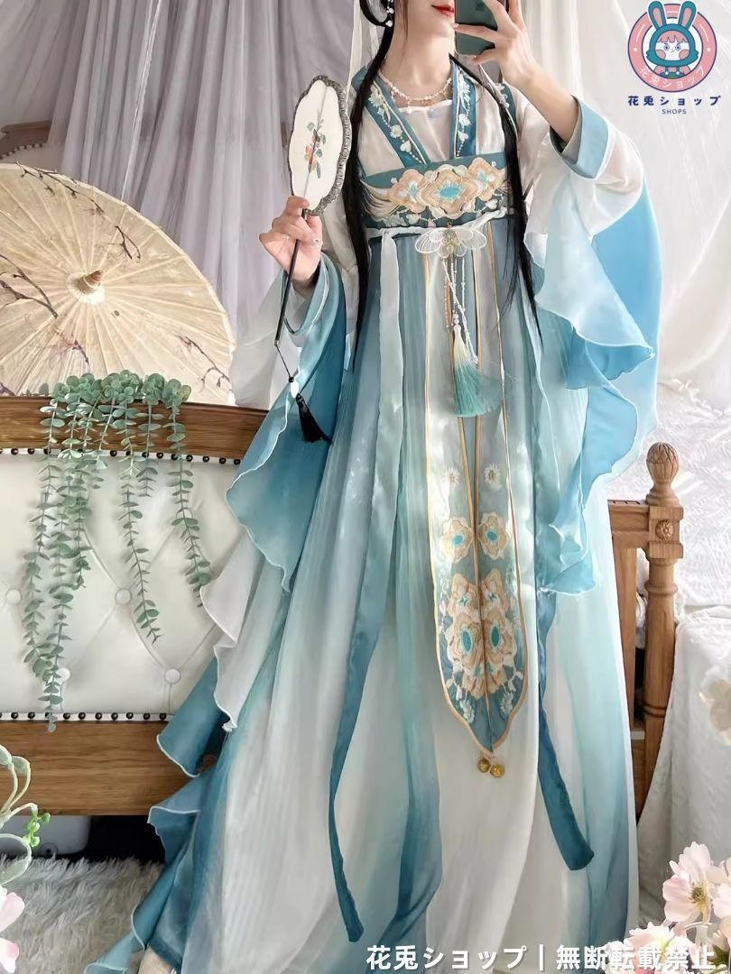 H504 漢服 コスプレ ワンピース 唐装 仙女服 中華風 H49 漢服 コスプレ ワンピース 唐装 仙女服 中華風（Amazon.co