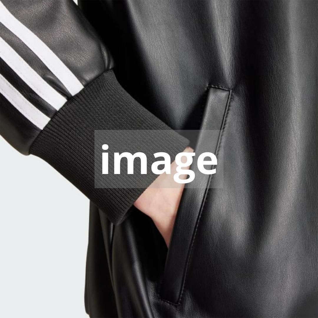 0434 adidas フェイクレザー ルーズ FB トラックジャケット