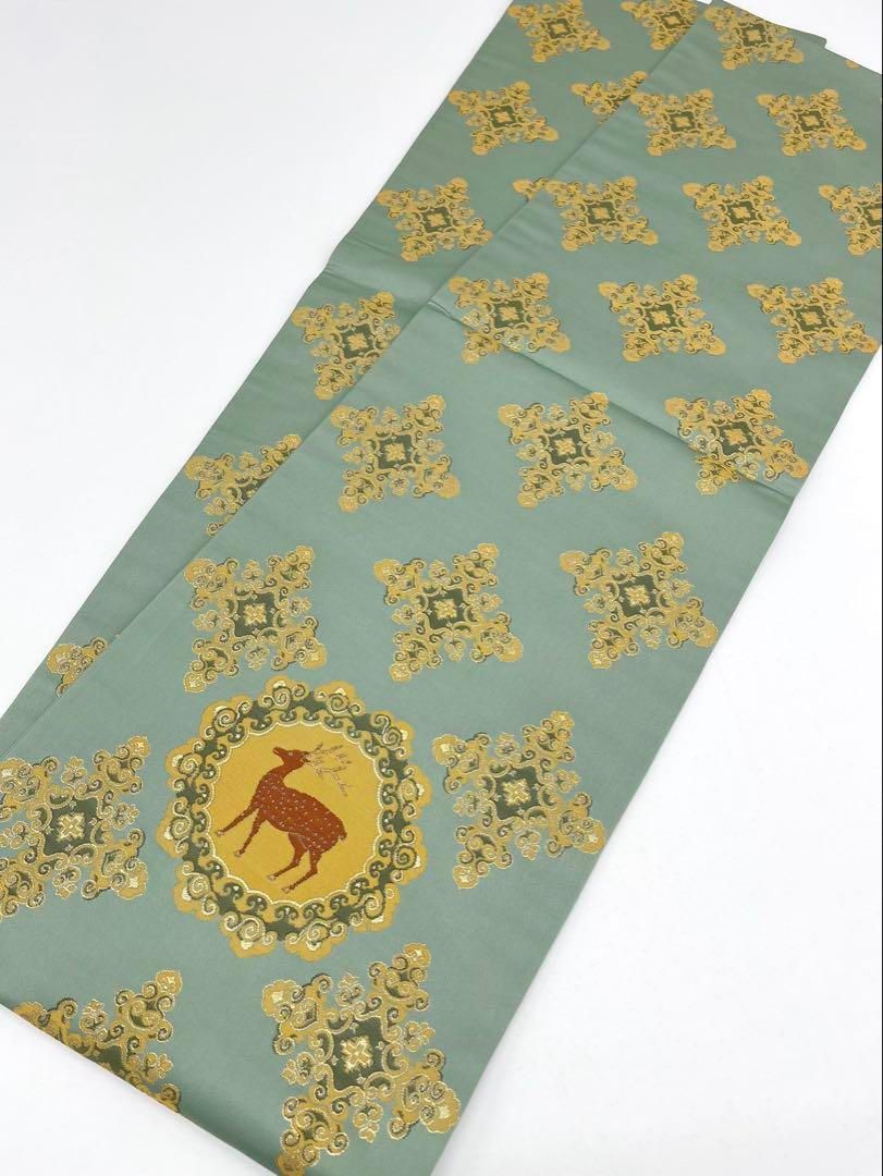 龍村晋謹製 天平鹿唐花文錦 全通 袋帯 金糸 鹿 正絹 - メルカリ