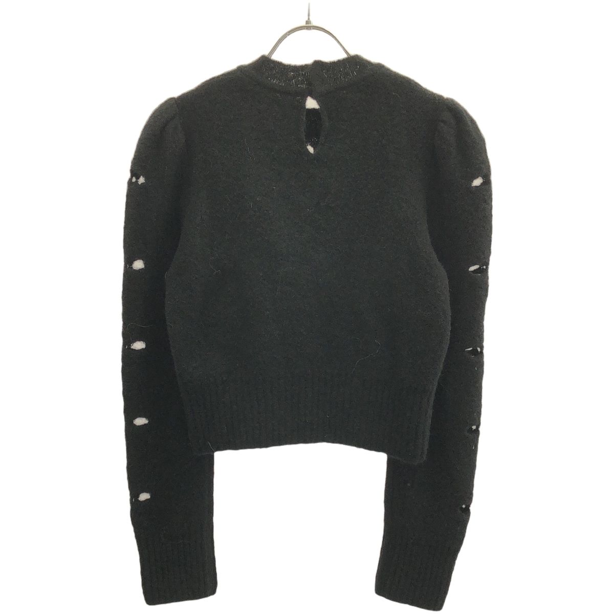 トップス FETICO FLORAL SLIT KNIT JUMPER black FETICO FLORAL SLIT KNIT JUMPER black