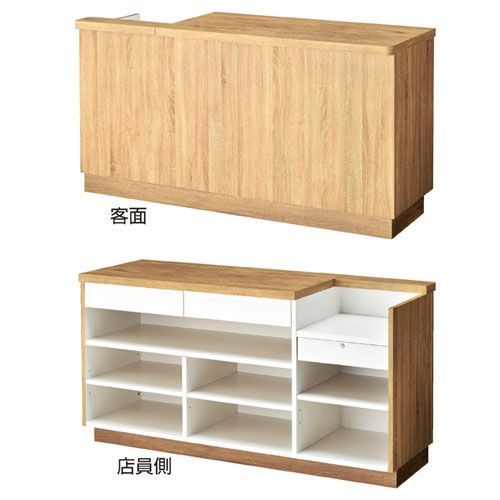 木製一体型レジカウンター ラスティック柄  61-143-1-4 