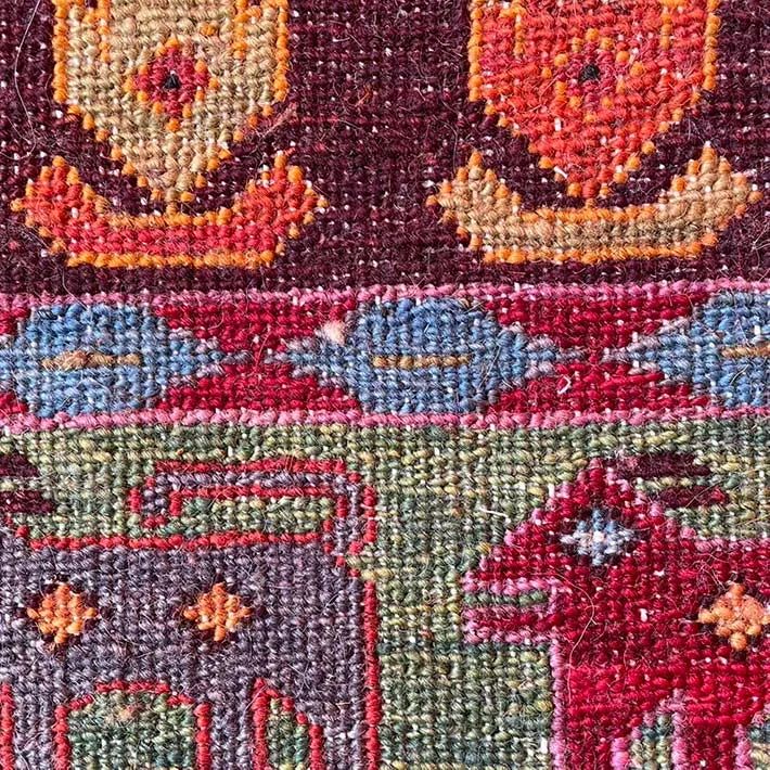 ペルシャ絨毯 ギャッベ 玄関サイズ 手織り イラン(24) 119×79cm