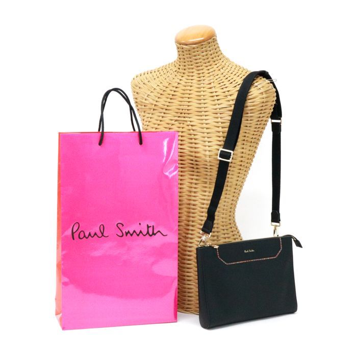 ポールスミス Paul Smith ストライプ インセット サコッシュ レザー