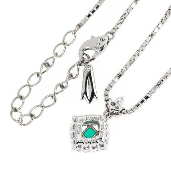 ポーラ Pt900/K18YG エメラルド ダイヤモンド ペンダントネックレス  