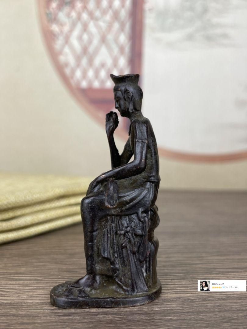仏教美術 銅 仏像 美術品 古道具 仏教美術/古銅薬師如来坐像掛仏/掛け仏/懸仏/仏高:11cm/銅製