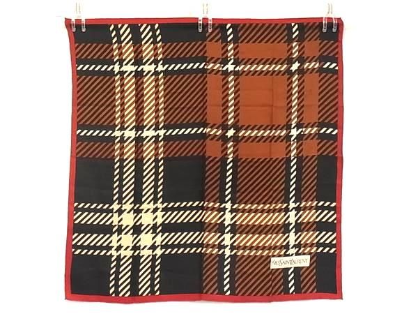 YVESSAINTLAURENT イヴサンローラン チェック柄 大判 スカーフ