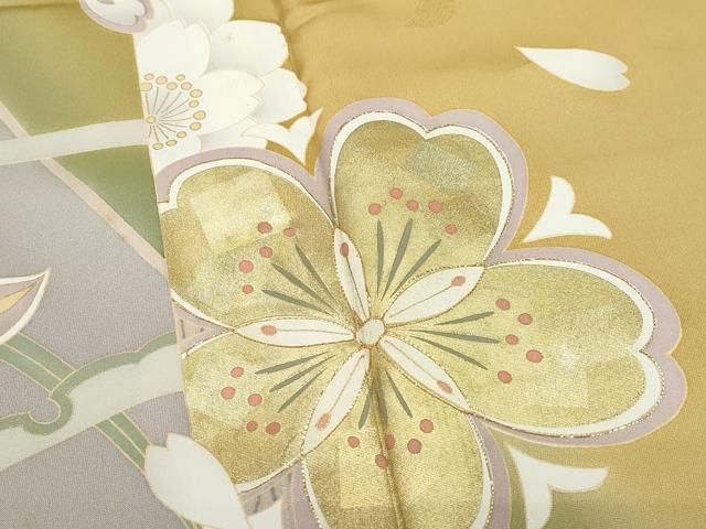 平和屋着物●ファッションブランド　hiromichi nakano　ヒロミチナカノ　振袖　刺繍　舞花文　金彩　正絹　逸品　CAAY2809vf 平和屋着物○ファッションブランド hiromichi nakano ヒロミチナカノ