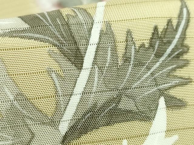 平和屋着物■極上　夏物　絽塩瀬　九寸名古屋帯　網目花文　黒地　金彩　逸品　DZAB0694kh5 平和屋着物□極上 夏物 絽塩瀬 九寸名古屋帯 網目花文 黒地