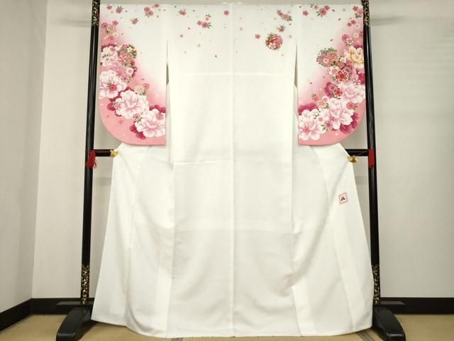 平和屋着物●「anan」ブランド　小振袖　二尺袖　雪輪舞花文　暈し染め　金彩　洗える着物　AABB3229ck 平和屋着物○「anan」ブランド 小振袖 二尺袖 雪輪舞花文 暈し染め