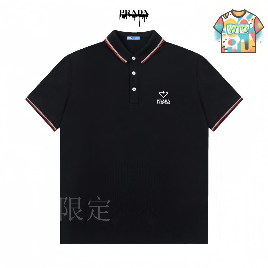 今日WTO】Prada ストライプ ロゴ ポロシャツ-TN76 - メルカリ
