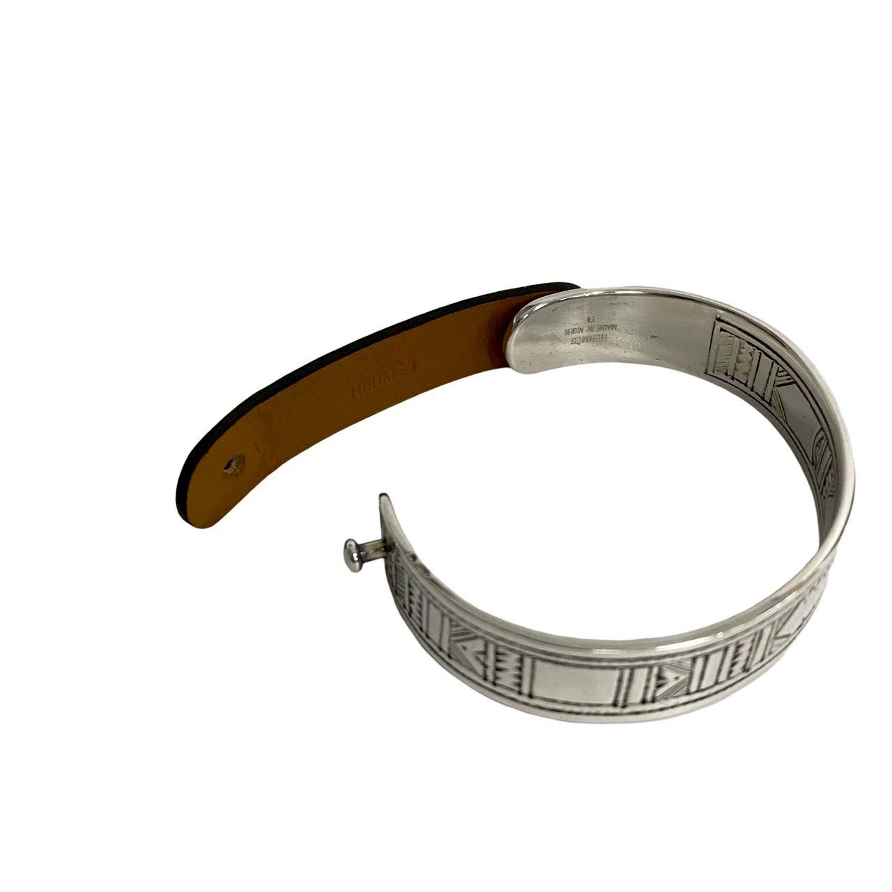 【レア】HERMES エルメス ◆トゥアレグ ブレスレット レザー ほぼ未使用 HERMES エルメス トゥアレグ バングル シルバー925 レザー