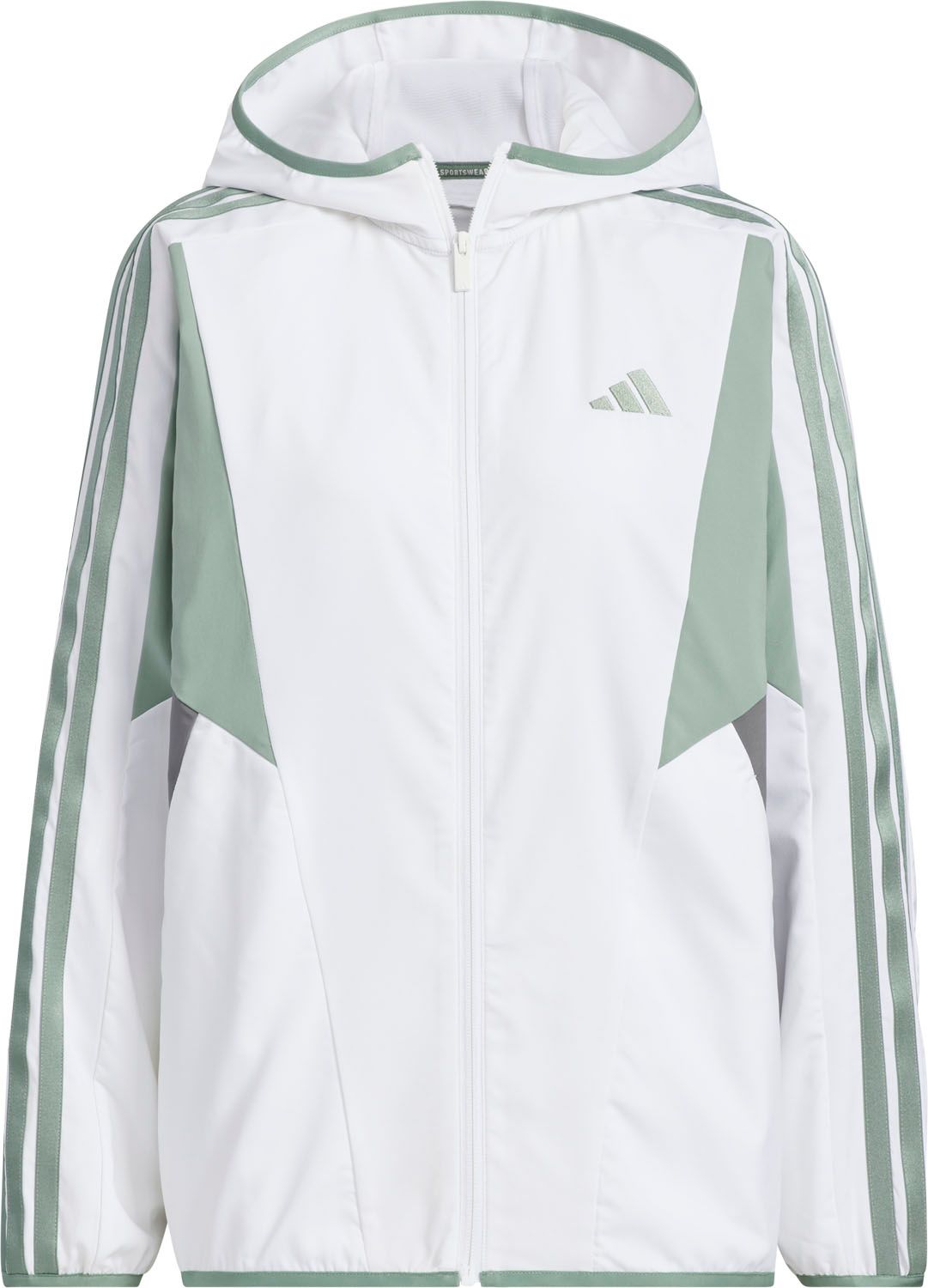 アディダス adidas チーム CL ジャケット アウター ドライ スリムフィット フルジップ フード付き レディース ウイメンズ 女性 上着 ウェア トレーニング 筋トレ ジム  KQD79 JN9999 ホワイト