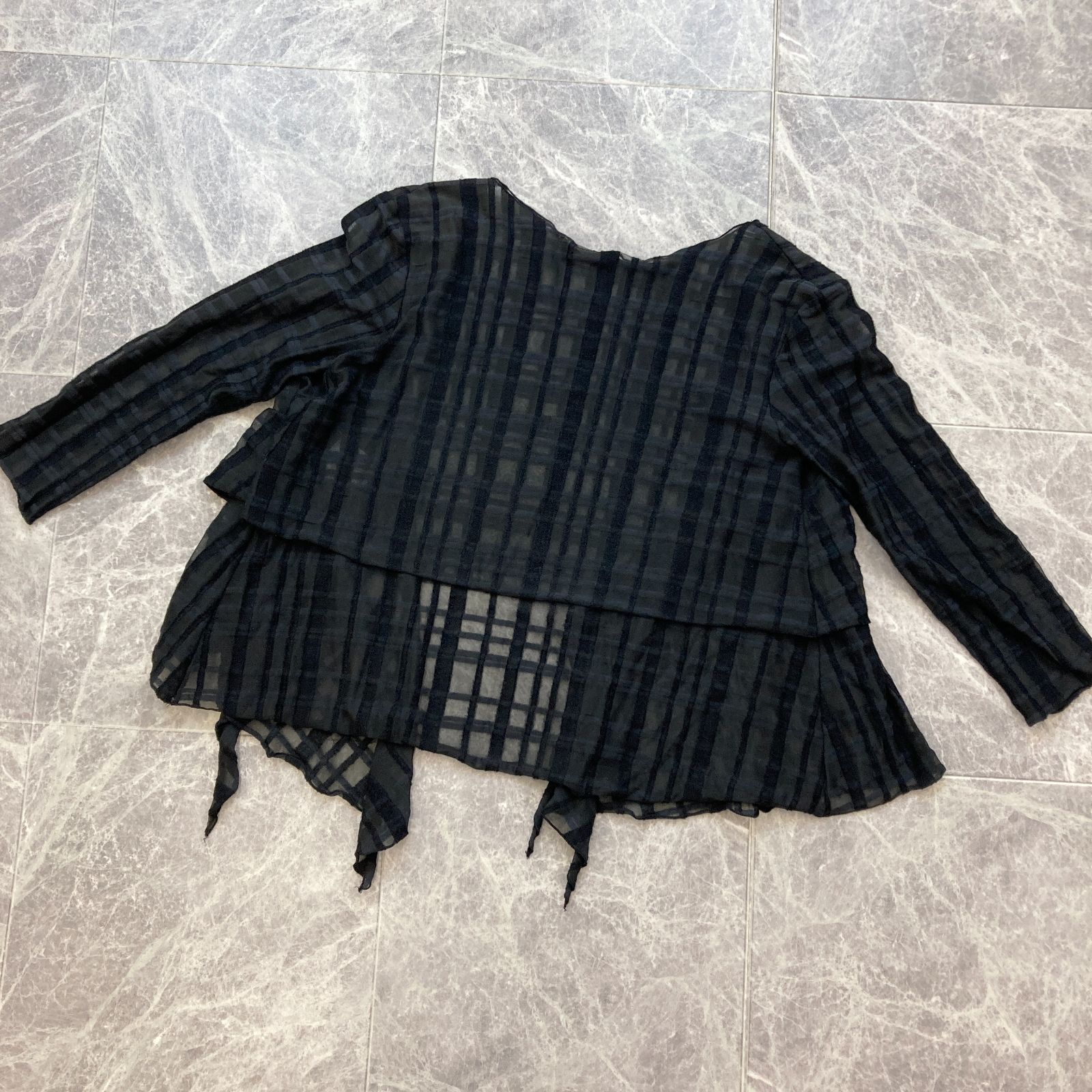 CHANEL シャネル シアー チェック カーディガン ココマークボタン 06P P28821V18441 ブラック コットン シルク PAWNSHOPRiZ パウンショップリズ