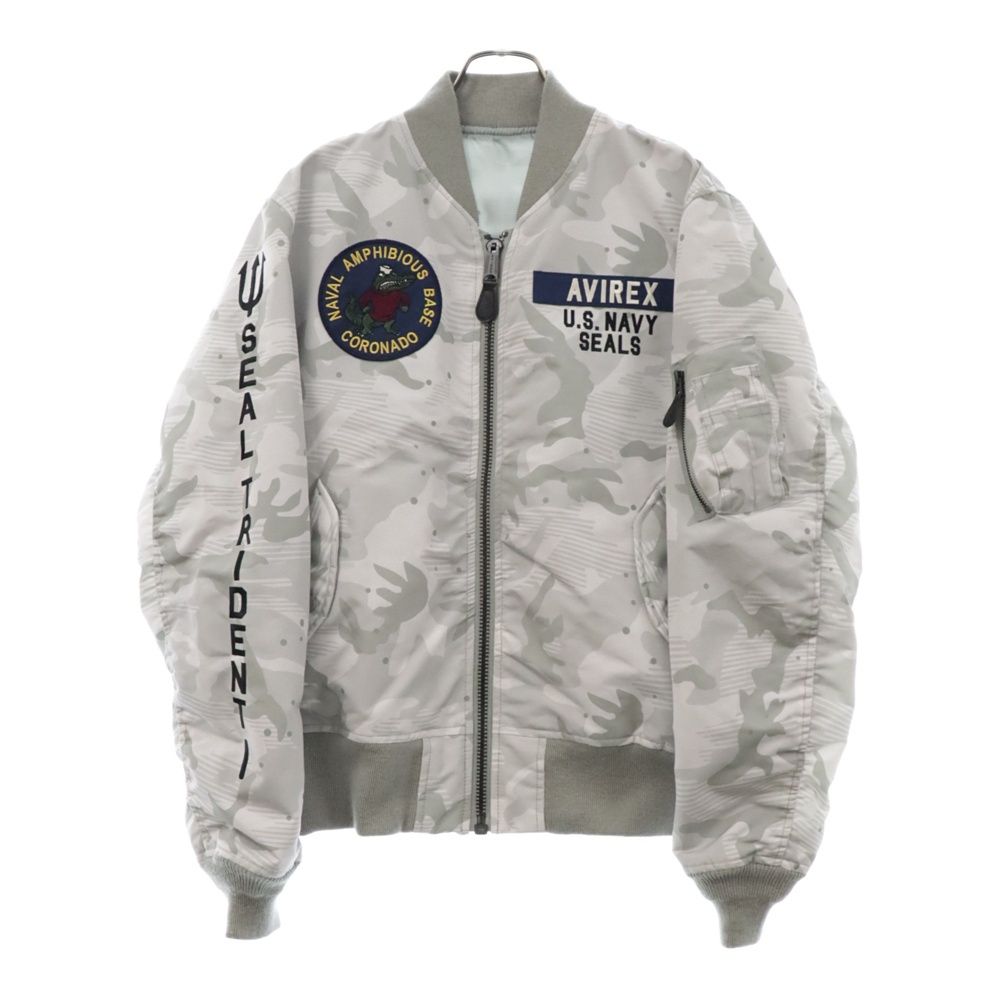 AVIREX MA-1 フライトジャケット ライトグレー 迷彩 AVIREX ma1 ma-1