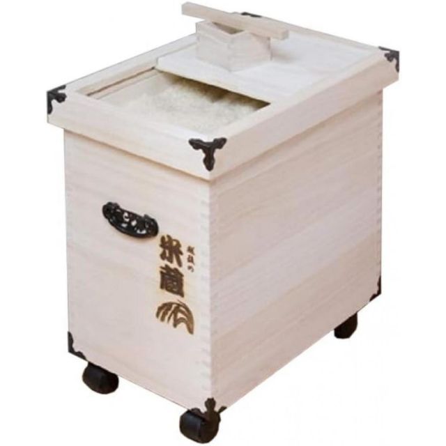 米びつ 桐 20kg 越後の米蔵 GL-20 木製 米びつ 取り外し式ふた おしゃれ キャスター付き 米櫃 新潟 日本製 ナガノ産業